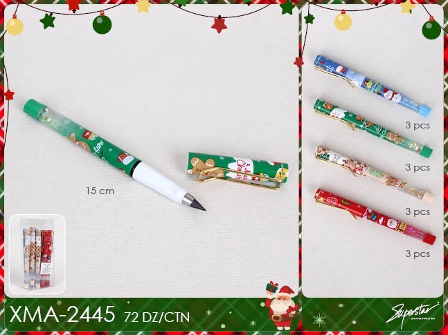 Accessories- Xmas Glitter Pen XMA-2445 (12pc pack)