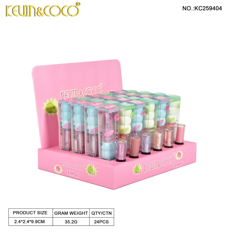 Load image into Gallery viewer, Lips-Kevin&amp;Coco Fruit Fiesta  Lip Gloss KC259404 ($1.25 each, 24pc display)
