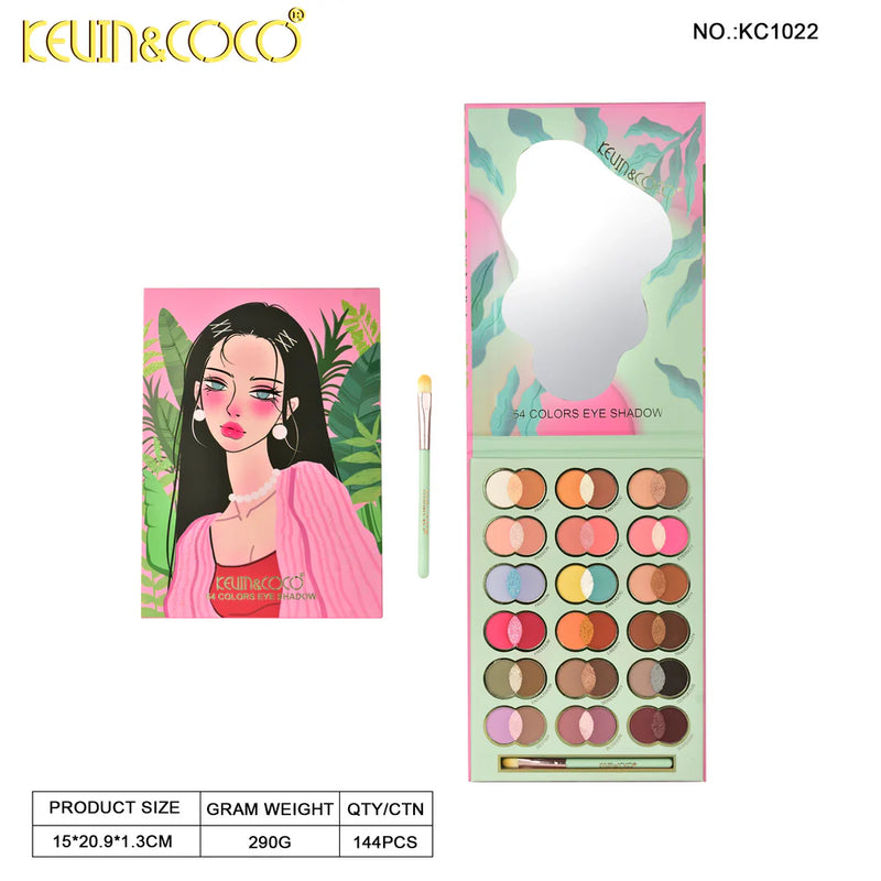 Load image into Gallery viewer, Eyes-Kevin&amp;Coco Melody Breeze 54-Color Eyeshadow Palette KC1022 ($4.75 each, 4pc bundle)
