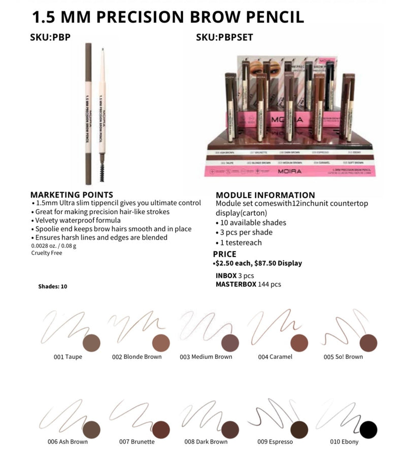 Load image into Gallery viewer, Eyebrow-Moira 1.5 mm Precision Brow Pencil Display PBPSET (30pc display + Testers)

