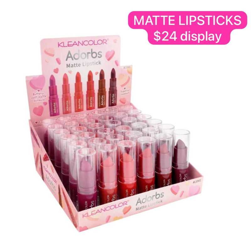 Load image into Gallery viewer, Lips-Kleancolor Adorbs Matte Lipstick REDS LS901 (36pc Display)
