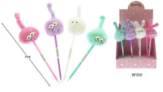 Novelties- Pom Pom Cute Monster Pen  BP-259 (12pc pack)