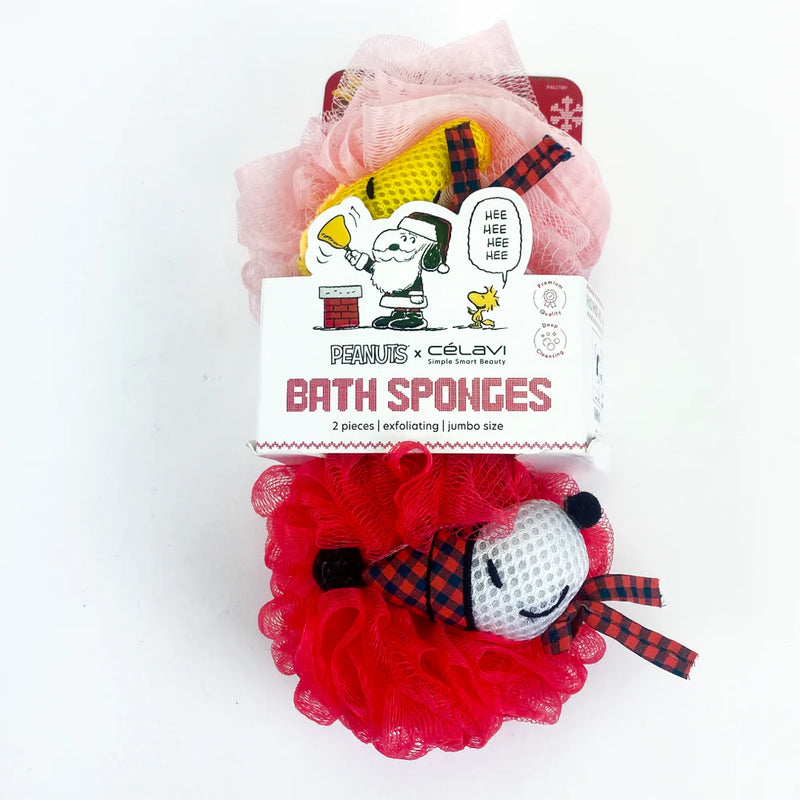 Load image into Gallery viewer, Skincare-Celavi x Peanuts Holiday 2pc Bath Sponge P46278H ($3 each, 4pc bundle)
