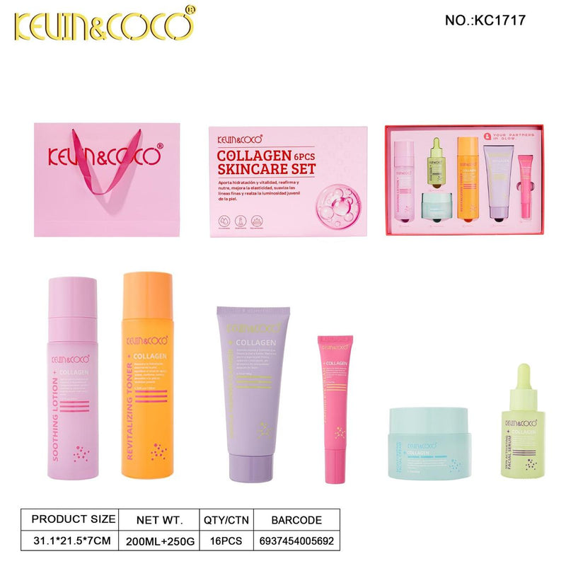 Load image into Gallery viewer, Skincare-Kevin&amp;Coco Collagen 6Pc Skincare Set KC1717 ($12 each, 3pc Bundle)

