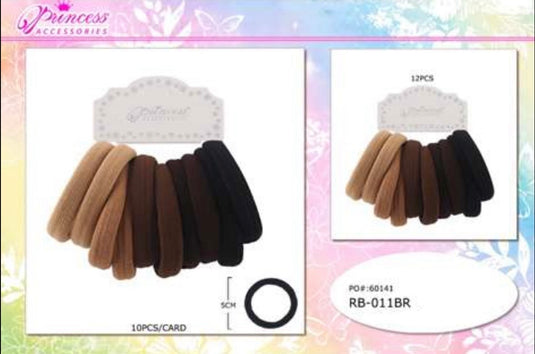 Hair-Brown Hair Ties RB-011BR (12pc pack)