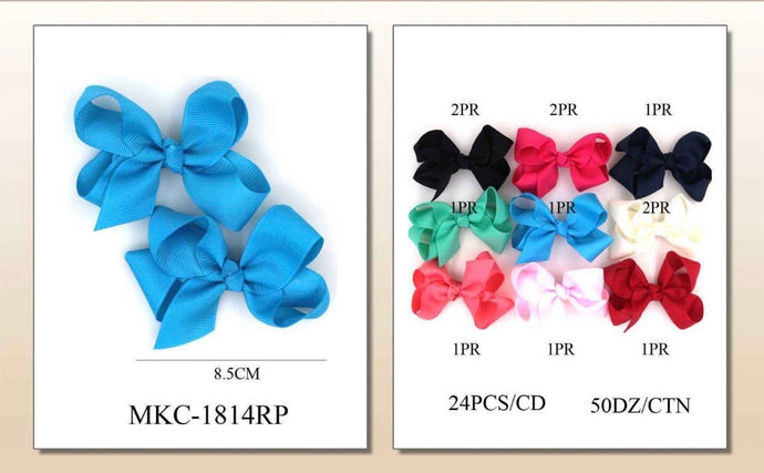 Hair-Cute Hair Bow Clip MKC-1814RP (12pc pack)