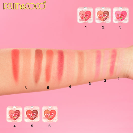 Face-Kevin&Coco Sweet Cherry Pie Heart Blush KC1178 ($1 each, 24pc display)