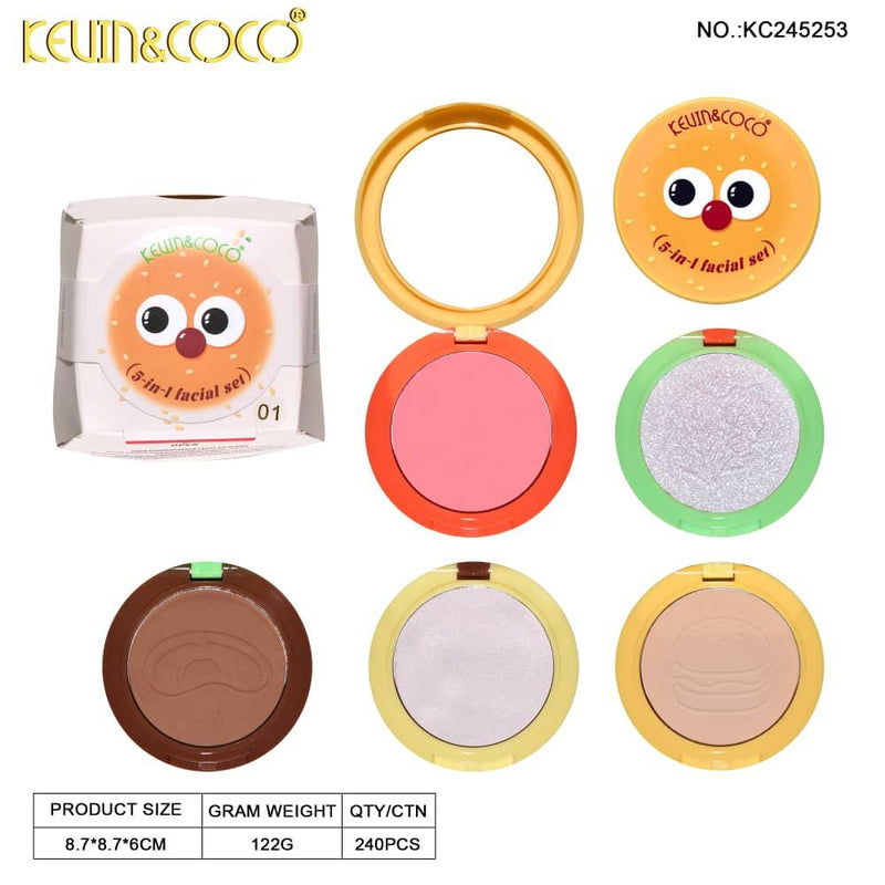 Load image into Gallery viewer, Face-Kevin&amp;Coco Hamburger 5-IN-1 Face Set KC245253 ($2.50 each, 6pc display)
