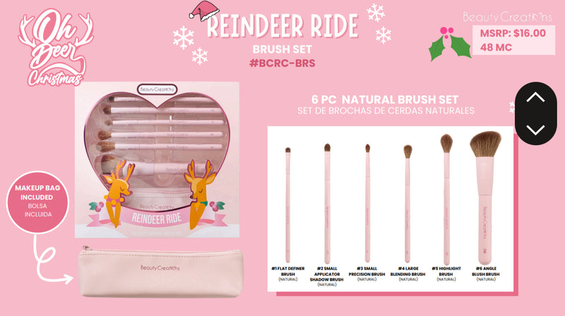 Load image into Gallery viewer, Lips-Beauty Creations OH Deer Brush Set  #BCRC-BRS (4pc bulk, $8 each)
