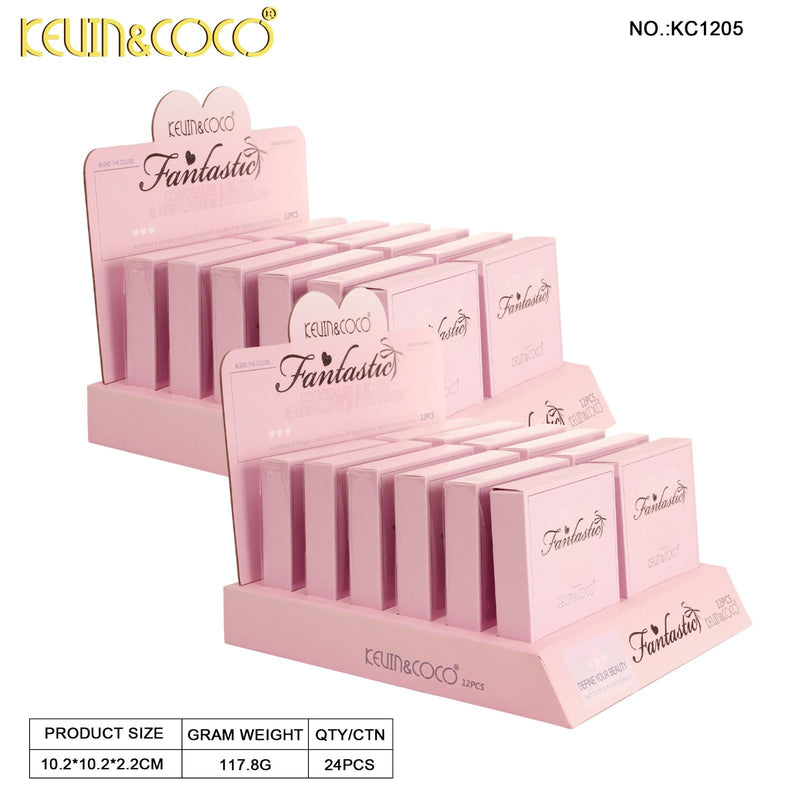 Load image into Gallery viewer, Eyes-Kevin&amp;Coco Fantastic Palette- Blush, Contour, Highlight &amp; Eyeshadow KC1205 ($2 each, 12pc Display)
