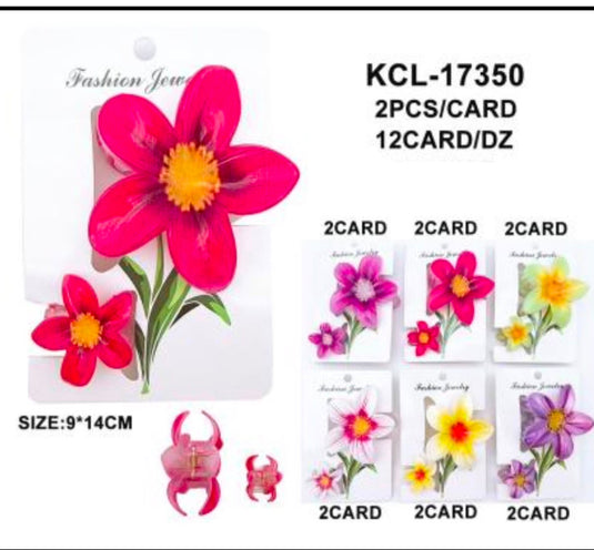 Hair-Flower Hair Claw Clip KCL-17350 (12pc pack)
