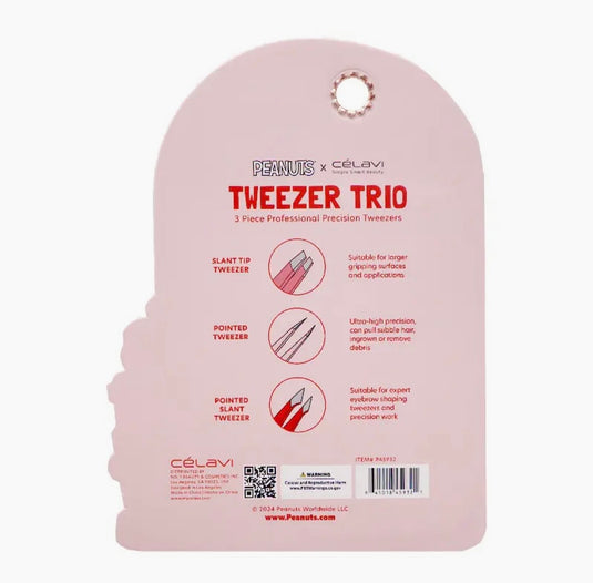 Eyebrow-Celavi Peanuts Love Drives Me Crazy 3pc Tweezer Set P45932 ($3 each, 6pcs bundle)