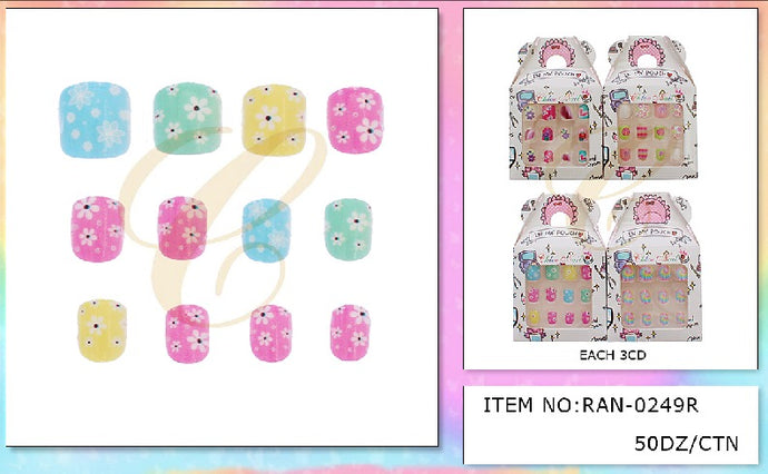 Accessories-Kids Press On Nails RAN-0249R (12pcs pack)