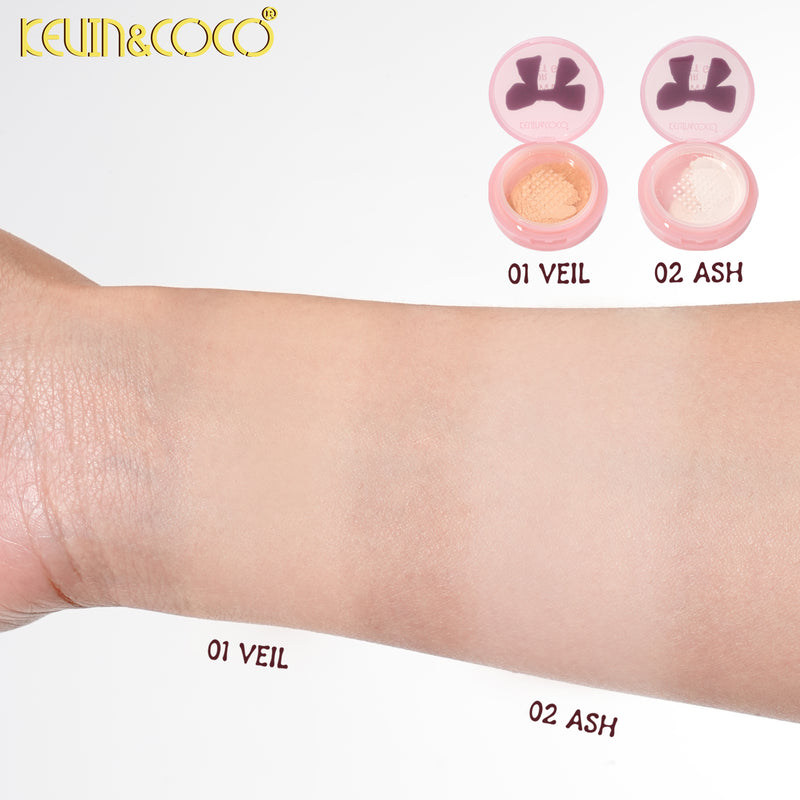 Load image into Gallery viewer, Face-Kevin&amp;Coco Bow Loose Powder Blurh, Set, Glow KC1439 ($1.75 each, 12pc display)
