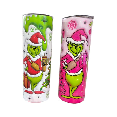 Novelties- Xmas Green/Pink  Insulated 20oz  (6pc bundle,$7 each)