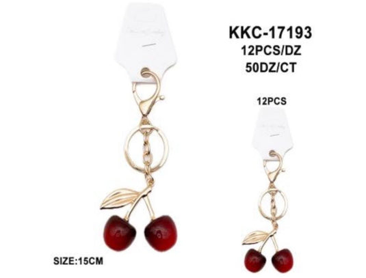 Accessories-Cherry Metal Keychain KKC-17193 (12Pc Pack)