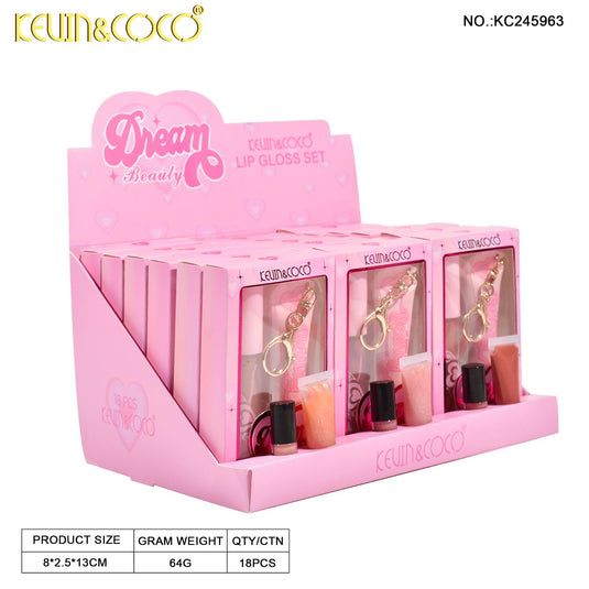 Lips-Kevin&Coco Dream Beauty Lip Gloss Set KC245963 ($1.50 each, 18pcs display)