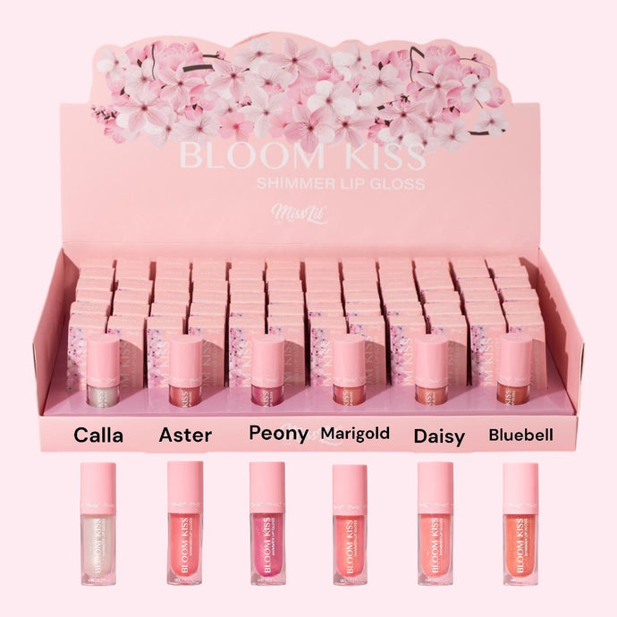 Lips- Mis Lil Bloom Kiss Shimmer Lip Gloss Display SS5D-07 (72pc display+ testers)