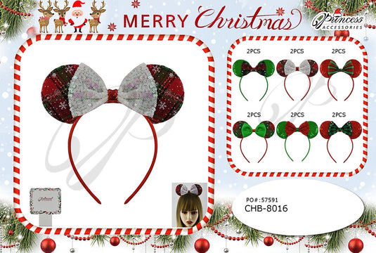 Hair- Xmas Ears Headband CHB-8016 (12pc pack)