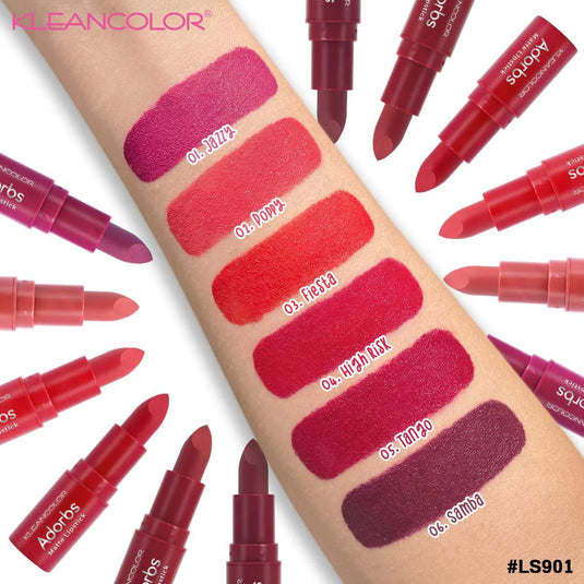 Lips-Kleancolor Adorbs Matte Lipstick REDS LS901 (36pc Display)