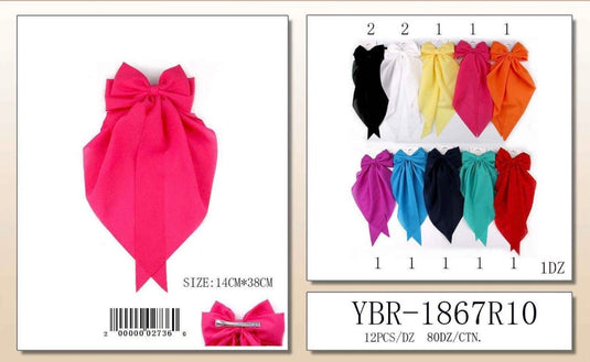 Hair-Solid Colors Hair Bows YBR-1867R10 (12pc pack)