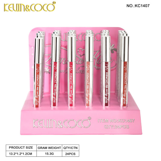 Lips-Kevin&Coco Lumina Kiss Peel Off Lip Stain KC1407 ($1 each, 24pc display)