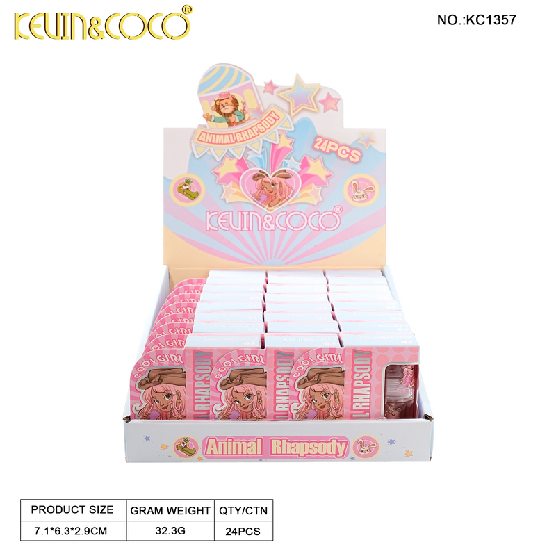 Load image into Gallery viewer, Lips-Kevin&amp;Coco Animal Rhapsody Lip Oil KC1357 ($1 each, 24pc display)
