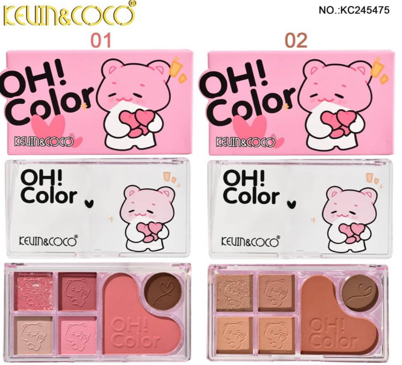 Load image into Gallery viewer, Eyes- Kevin&amp;Coco 6 Color Face Palette OH Color KC245475 (12pc Display)
