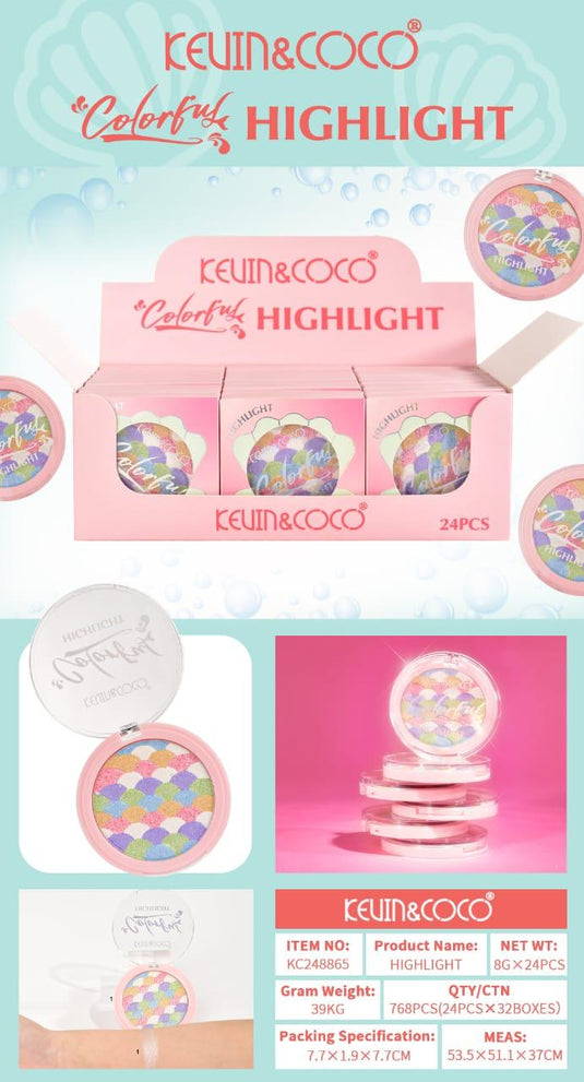 Face-Kevin&Coco Mermaid Colorful Highlight KC248865 ($1.50 each, 24pc display)