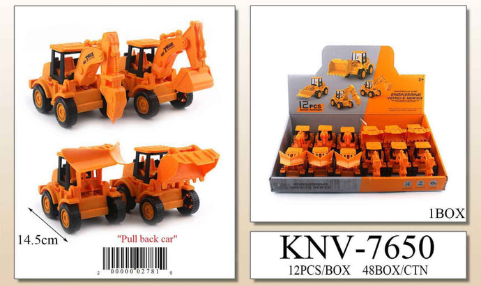 Accessories- Pull Back Construction Car KNV-7650 (12pc box)