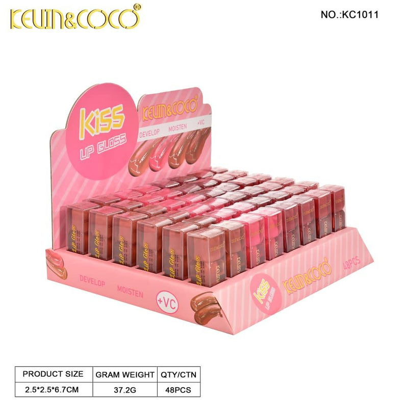 Load image into Gallery viewer, Lips-Kevin&amp;Coco Kiss Lip Gloss KC1011 ($1.10 each, 48pc display)
