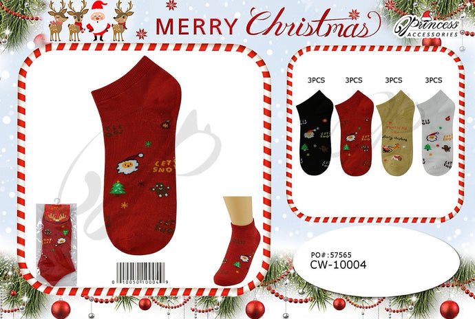 Accessories- Xmas Ankle Socks CW-10004 (12pc pack)