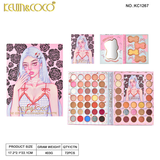 Eyes-Kevin&Coco Doll 62 Colors Eyeshadow Palette KC1267 ($6.50 each, 4pc bundle)