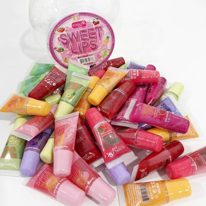 Load image into Gallery viewer, Lips-Simply Bella Mini Shiny Lip Glosses Jar S135 ($0.37 each, 40pc jar)
