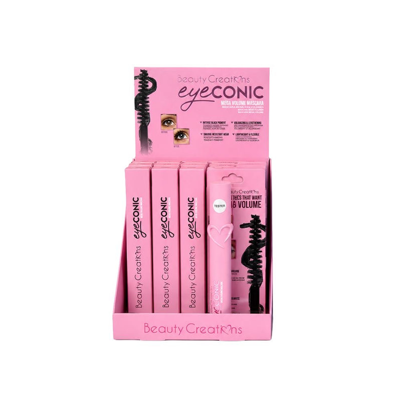 Load image into Gallery viewer, ***Pre-Order*** Eyes-Beauty Creations Eyeconic Mascara Paper Display BCM (23pc display + 1 Tester)
