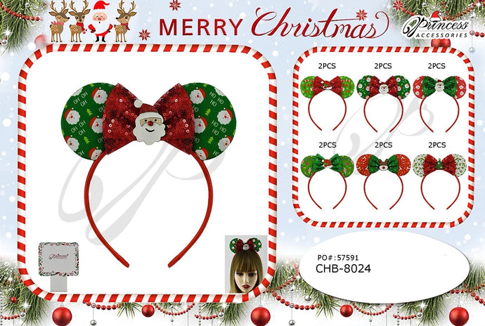 Hair- Xmas Ears Headband CHB-8024 (12pc pack)