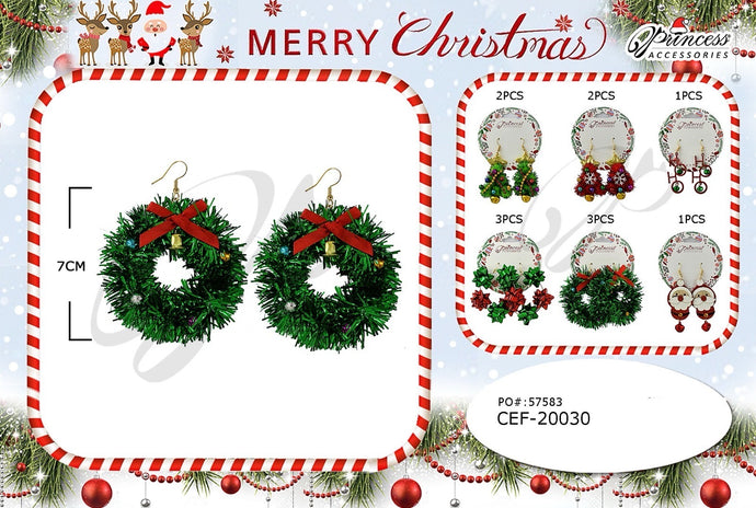 Jewelry- Xmas Earrings CEF-20030 (12pc pack)