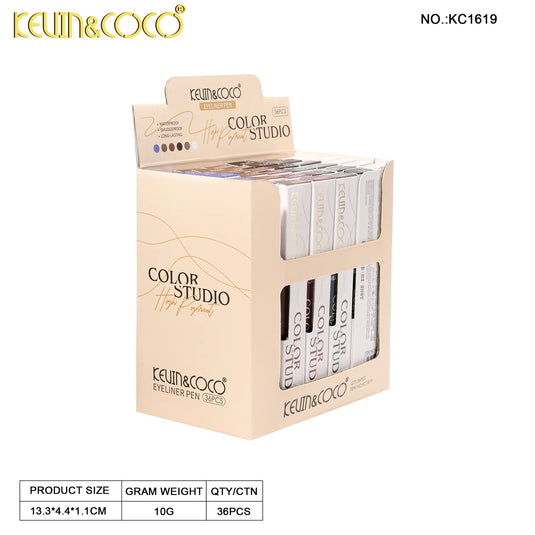 Eyes-Kevin&Coco High Pigment Color Studio Eyeliner Pen KC1619 ($1 each, 36pc Display)