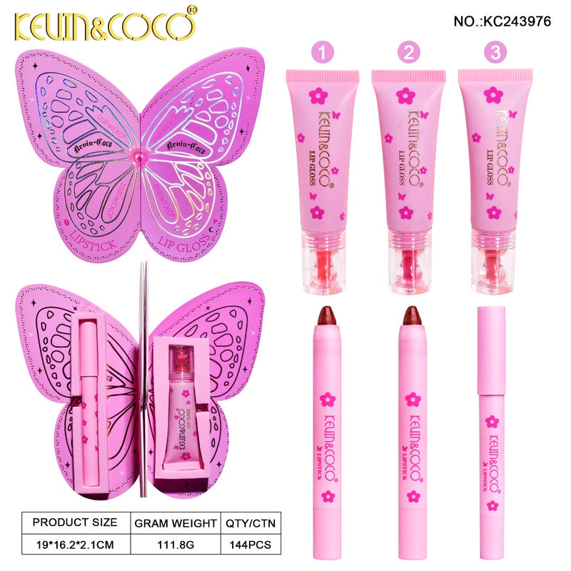 Load image into Gallery viewer, Lips- Kevin&amp;Coco Butterfly Set MIX KC243976 (6pc bundle, $3.50 each)
