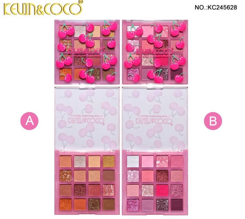 Load image into Gallery viewer, Eyes- Kevin&amp;Coco Cherry Eyeshadow Palette KC245628 (12pc display, $2.50 each)
