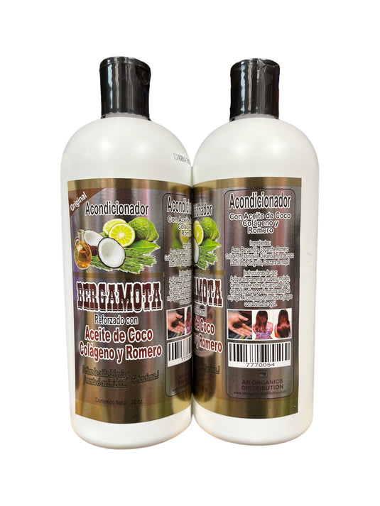 Hair- Acondicionador Bergamota Reforzada con Aceite de Coco 32oz. (4pc bundle, $4.50 each)