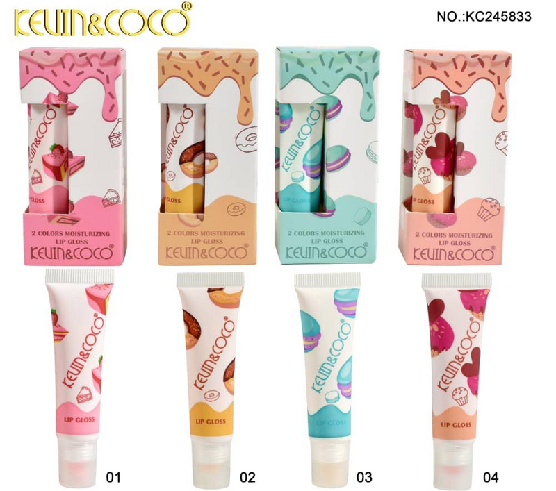 Load image into Gallery viewer, Lips- Kevin&amp;Coco Sweet Moisturizing Lip Gloss KC245833 (24pc display)
