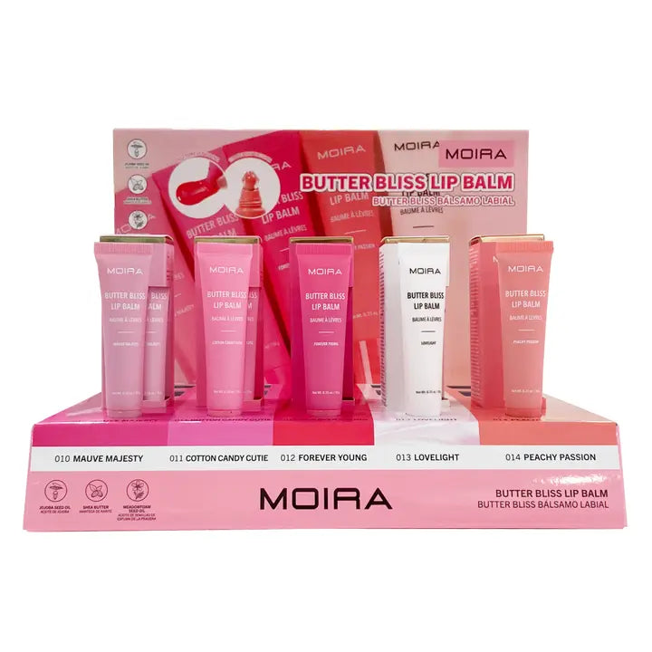 Load image into Gallery viewer, Lips-Moira Butter Bliss Lip Balm BBLB Display 10-14 Shades 3pc per Shade ($3.50 each, 15pcs display + Tester)

