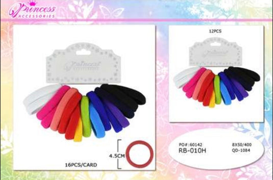 Hair-Assorted Colors Hair Ties RB-010H (12pc pack)