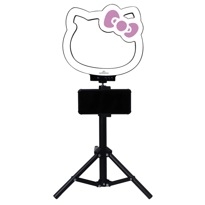 Load image into Gallery viewer, Novelties- Impressions Hello Kitty Super Cute 10” RGB Desktop Ring Light with Tripod LEDRINGHK10-BLK (1pc)
