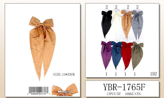 Hair- Satin Hair Bows YBR-1765F (12pc strip)