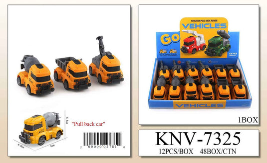 Accessories- Pull Back Tractor  Go Car KNV-7325 (12pc box)