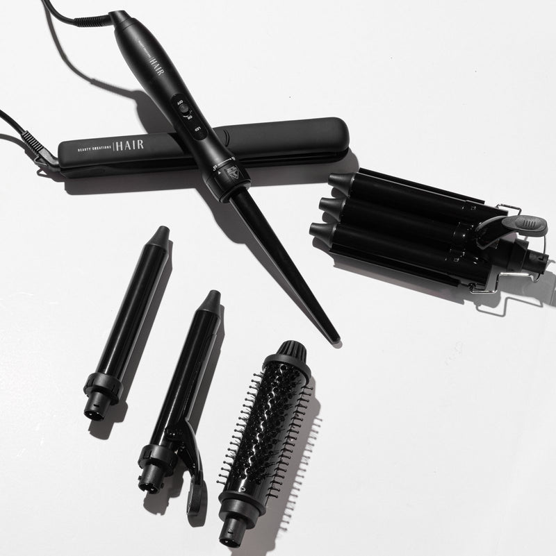 Load image into Gallery viewer, Hair- Beauty Creations 6pc Hair Straightener + 5 interchangeable Multitaskers BLACK (1pc)
