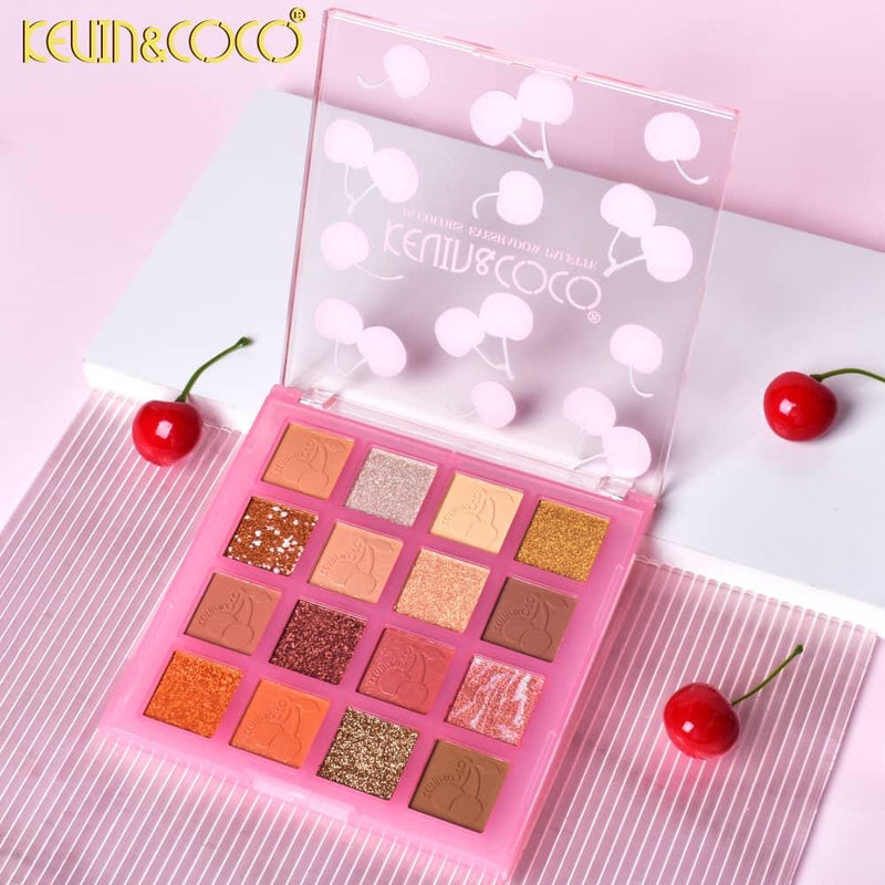 Load image into Gallery viewer, Eyes- Kevin&amp;Coco Cherry Eyeshadow Palette KC245628 (12pc display, $2.50 each)
