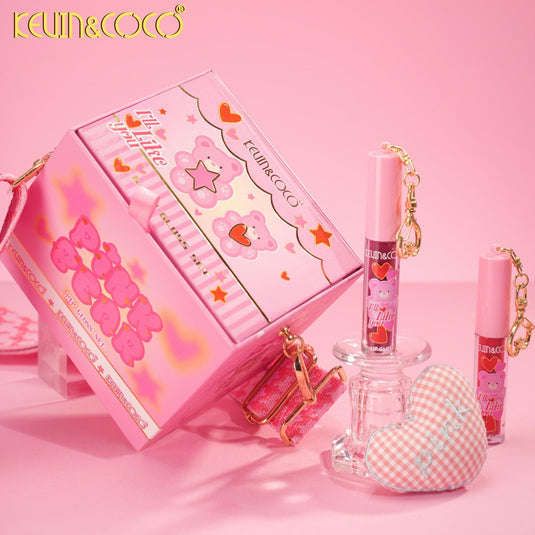 Lips-Kevin&Coco Pink Bear Lip Gloss Set KC1273 ($7.50 each, 6pc bundle)